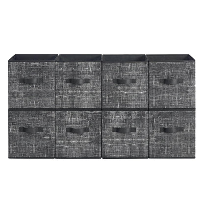 SONGMICS HOME Foldable Storage Cubes Set of 8, Fabric Shelf Organizer Bins with Handles, Closet