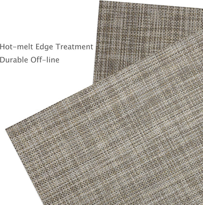 Myir JUN Placemats Set of 4, Vinyl Woven Placemats Place Mats Indoor Set of 4 Washable Table Mats Non-Slip Place mats for Dining Table (Caramel, Set of 4)