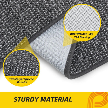 JSEI Dirt Trapper Door Mat 20"x32" Non-Slip Washable Entrance Mat, Dog Doormats, Absorbent & Fade-Resistant Floor Mats, Low Profile Welcome Mats for Entryway, Front Door, and Inside Entrance,Dark Grey