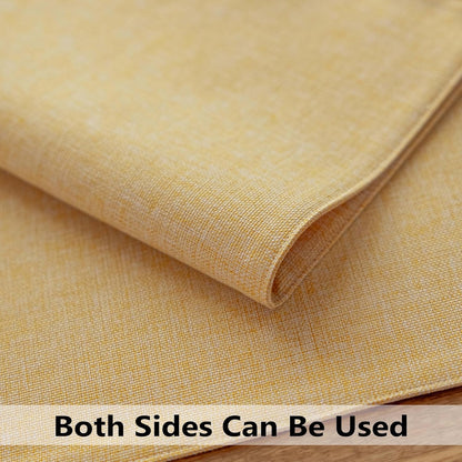 Demetex Placemats Set of 6 Yellow Table Mats Linen Fabric Placemats Heat Resistant Cloth Place Mats for Dining Kitchen Table, Yellow