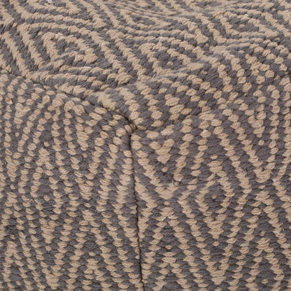 GDFStudio Boho Handmade Fabric Cube Pouf Ottoman Foot Stool - Bean Bag Floor Chair - Foot Rest Couch for Living Room Bedroom,Dark Gray and Brown,15"" x 15"" x 15"", Sovereig,brown Beige Yellow