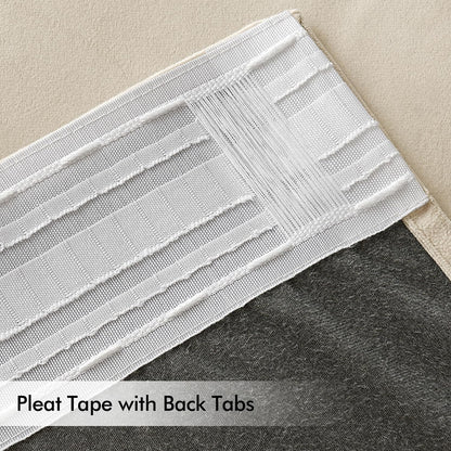 MIULEE Cream Beige Velvet Curtains 90 inches Long 2 Panels - Luxury Pinch Pleated Room Darkening Window Drapes for Bedroom Living Room Thermal Insulated Super Soft, Back Tab Rod Pocket Elegant Decor