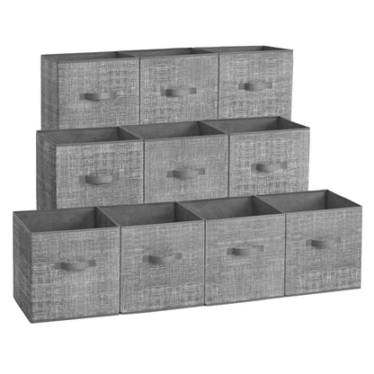 SONGMICS Storage Cubes, Set of 10, 11-Inch Foldable Closet Organizers