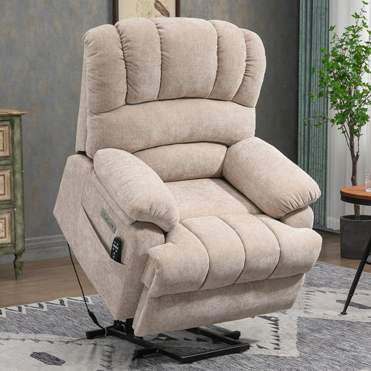 Large Power Lift Recliner Chair with Massage and Heat for Elderly, Ergonomic Backrest, Infinite