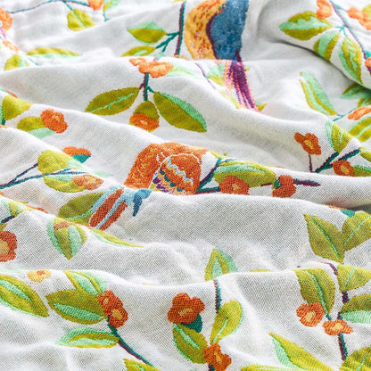 Boho Throw Blanket for Bed, 100% Cotton Soft Rustic Quilt Fall Blanket, 50"x60" Floral Printed Farmhouse Decor Bed Blankets, All Season Rustic Reversible Bohemian Throw Quilt