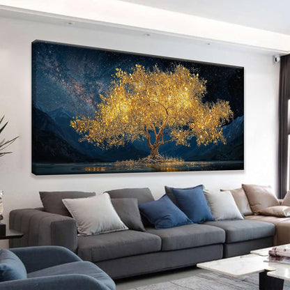 Tsomzxng Modern Canvas Wall Art Decor Print Paintings Gold Tree Of Life Landscape Painting Prints Abstract Wall Decor Picture For Bedroom Office Home Kitchen Artwork Ready To Hang 20"×40"