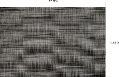 Placemats Set of 6 Washable Indoor/Outdoor Vinyl Place Mats for Dining Table Durable Non-Slip Heat Resistant PVC Weave Table Mats（Cappuccino）