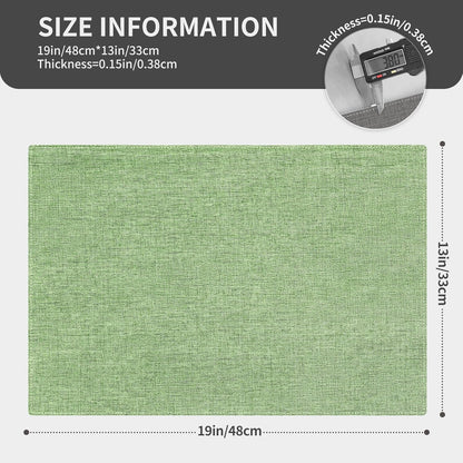 Cloth Placemats, Set of 4 Heat-Resistant Cotton Linen Blend Double Layered Machine Washable Place Mats, Wrinkle Free Thick Fabric Dining Table Mats for Indoors & Outdoors (Grass Green, 4)
