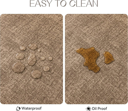 Romanstile Vinyl Placemats Set of 12-12 X 18 Inch - Heat Resistant Place Mats 100% Waterproof Oilproof Wipeable Reversible Faux Leather Table Mats for Kitchen/Dining/Party/Outdoor, Coffee