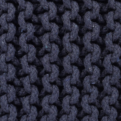 REDEARTH · Cube Low Pouf Foot Stool Ottoman - Hand Knitted Poof - Cord Boho Pouffe - Home Décor - Stuffed Footrest for Living Room - Nursery - Bedroom - Patio (16" x 16" x 8") - Navy Blue