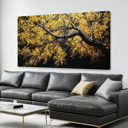 Modern Wall Art Nature Canvas Art Wall Decor Abstract Wall Decor Prints Painting Gold Tree Botanical Abstract Wall Art Picture For Bedroom Living Room Dining Room Home Office Artwork 24"×48"