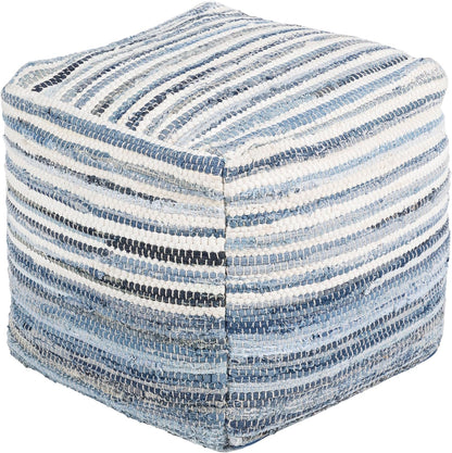 Mark&Day Pouf Ottoman, Korneuburg Natural Fiber Navy Cube Pouf Foot Rest for Living Room, Bedroom and Boho Home Decor (16"x16"x16")