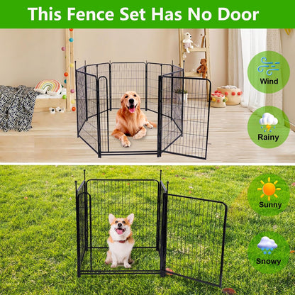 Garden Fence 36 Inch 14 Panels Without Gate,Black Dog Pen Wide Door,Be Suitable for Inside and Outside,Low Threshold Total 31 Ft(l) Garden Fence for Yard and Dog,