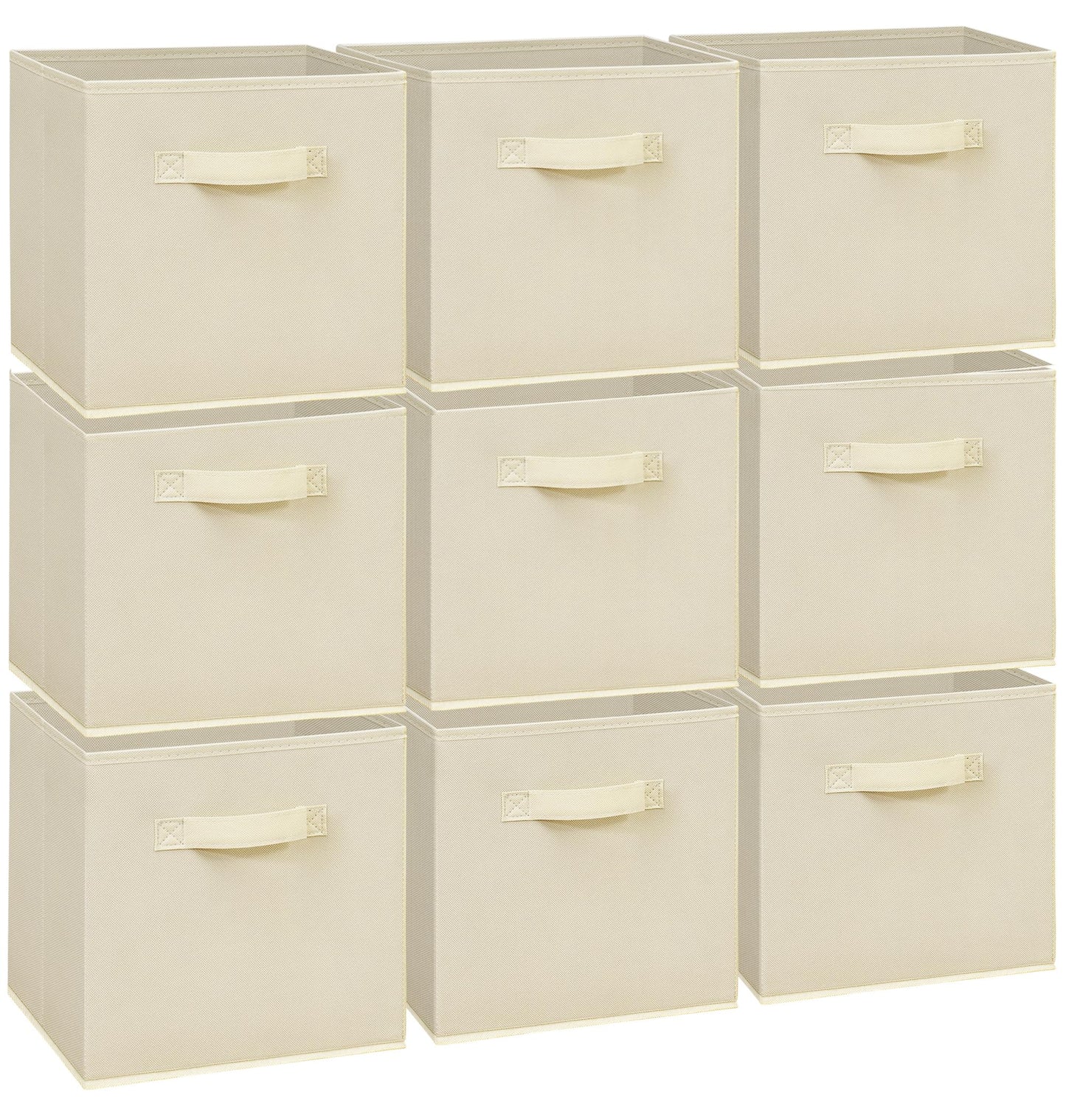 Easi Storage Cubes, 11 Inch Storage Bins, Set of 9, Foldable Fabric Cube Storage Organizer With