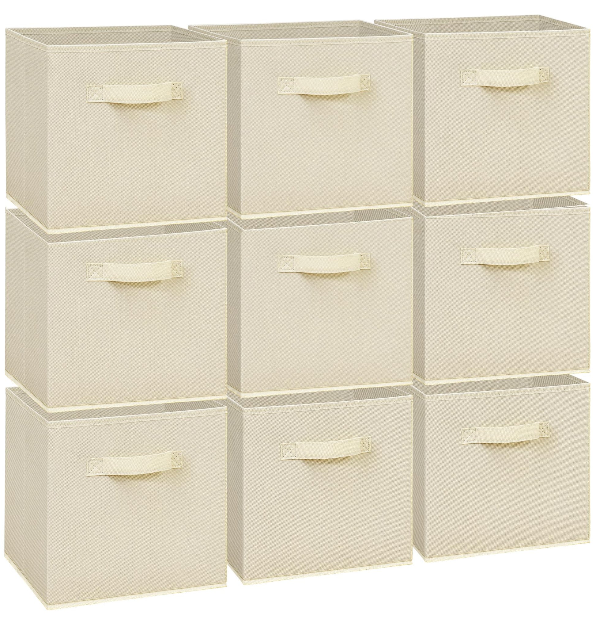 Easi Storage Cubes, 11 Inch Storage Bins, Set of 9, Foldable Fabric Cube Storage Organizer With
