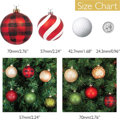 Every Day is Christmas Ornaments, Shatterproof Christmas Tree Ornament Set, Christmas Balls Decoration 35 Count (2.75"/70mm, Glitter Rainbow)