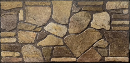 Dundee Deco 3D Wall Panels - Cladding Brown Hazel Gold Stone Look Wall Paneling, Styrofoam Facing for Interior and Exterior Applications, DIY, Sample, Size 10 x 10 in.