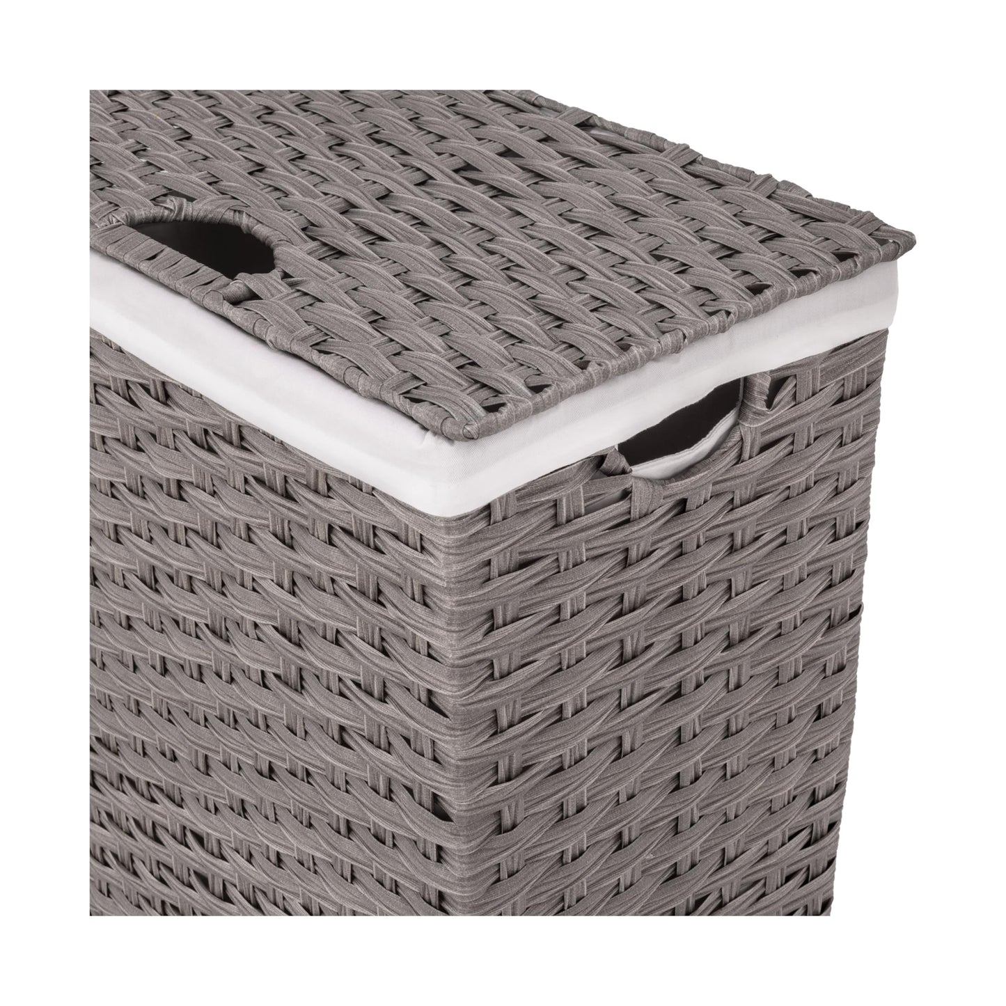 Seville Classics Premium Handwoven Portable Laundry Bin Basket with Carrying Handles, Household