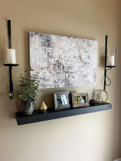 joelsantiques 24 Inch Wooden Floating Shelves for Wall - 24x8x2 in - Made of Natural Wood - Heavy Duty Rustic Wall Shelves for Bedroom - Perfect for Living Room, Kitchen - Mocha