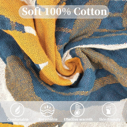 Boho Throw Blanket for Bed - 100% Pure Cotton Ultra Soft Rustic Quilt - Farmhouse Decor Bed Blankets, All Season Rustic Throw for Sofa Couch Chair(60"×80", Floral Sea)