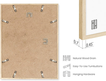 HAUS AND HUES Beige Oak Wood 11x14 Picture Frame, Set of 4, Natural Finish