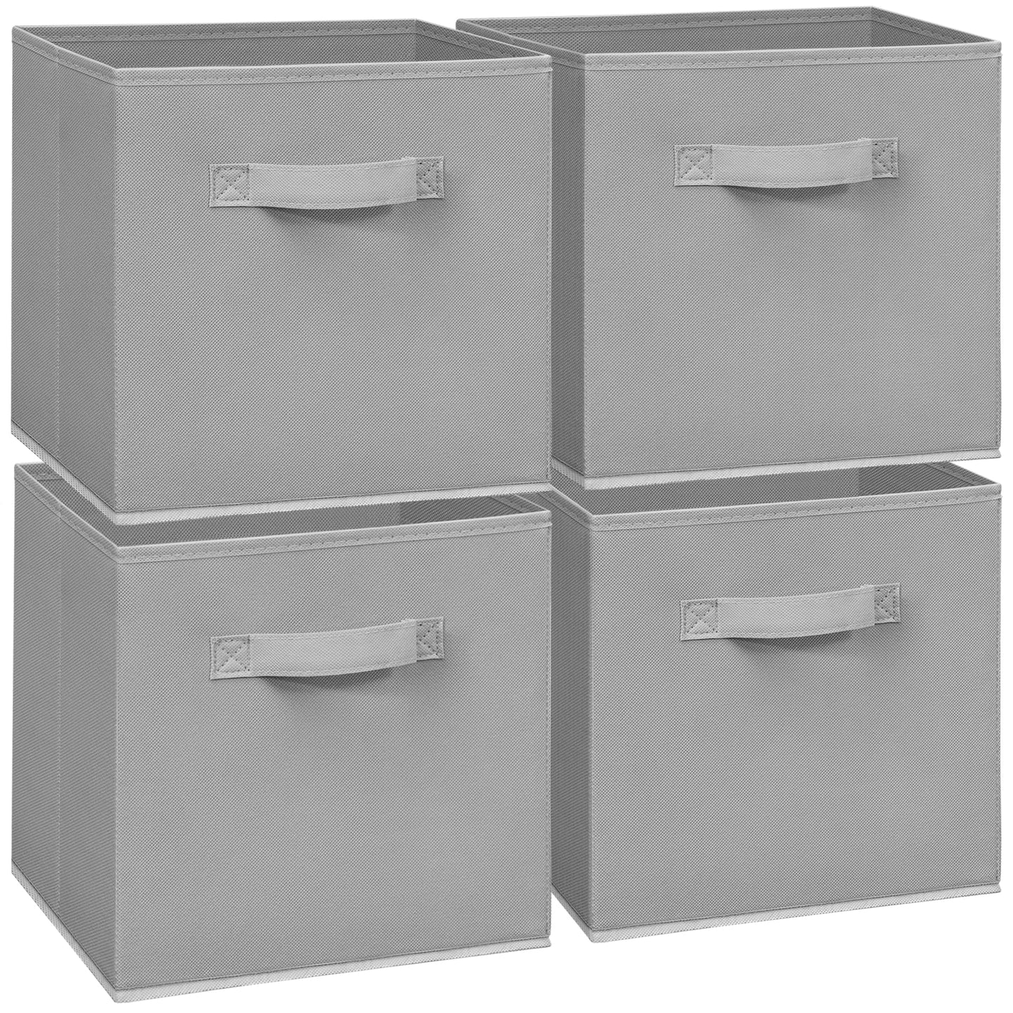 Easi 11 inch Cube Storage Bins, 4 Storage Cube Organizer, Collapsible Fabric storage cubes with