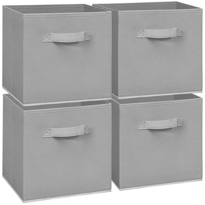 Easi 11 inch Cube Storage Bins, 4 Storage Cube Organizer, Collapsible Fabric storage cubes with