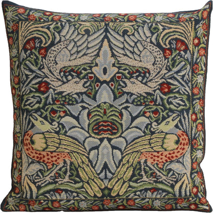 Charlotte Home Furnishings Throw Pillow Covers 16x16 in, Blue Peacock Decorative Couch Pillow Cover, Boho Decor European Tapestry Cushion Cases, Living Room Cozy Home Decor, Jacquard Woven Soft Cotton