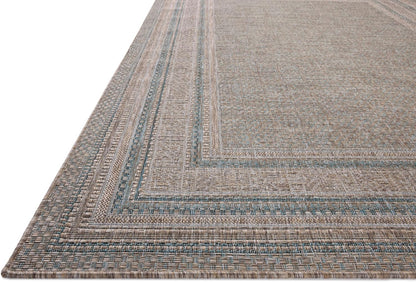 Loloi Amber Lewis Topanga Collection TOP-05 Natural/Teal 6'-7" x 9'-4" Indoor/Outdoor Area Rug