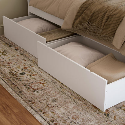AFI Queen/King/Twin XL Under Bed Storage Drawers (Set of 2), White