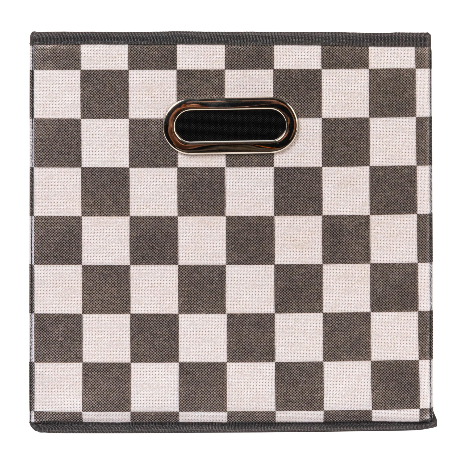 Household Essentials Fabric Storage Bins 6 Piece Set, Checkerboard White and Black