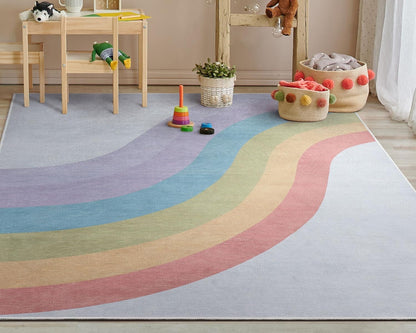 Well Woven Kids Rainbow Rug, 6' x 9', Multi Color