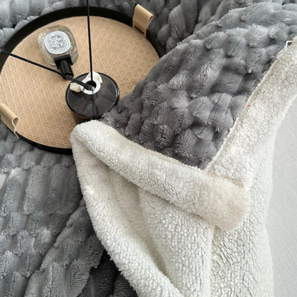 UKELER Sherpa Throw Blanket 60 × 80 inch, 470 GSM Striped Sherpa Fleece Blanket for All Season, Warm and Cozy Blankets for Couch Sofa Bed Office Camping, Dark Grey