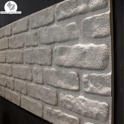 Dundee Deco 3D Wall Panels Faux Brick - Cladding, White Stone Look Wall Paneling, Styrofoam Facing for Living Room, Kitchen, Bathroom, Balcony, Bedroom, Set of 5, Covers 27 sq ft