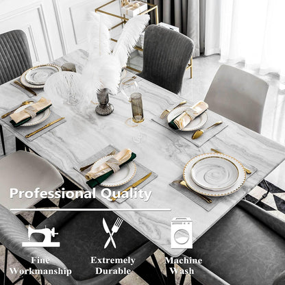 Home Brilliant Cloth Placemats Set of 6 Table Place Mats Light Grey Placemat Easy to Clean Heat Resistant Machine Washable Fabirc Placemats Coffee Table Mats for Dining Kitchen Table, Gray