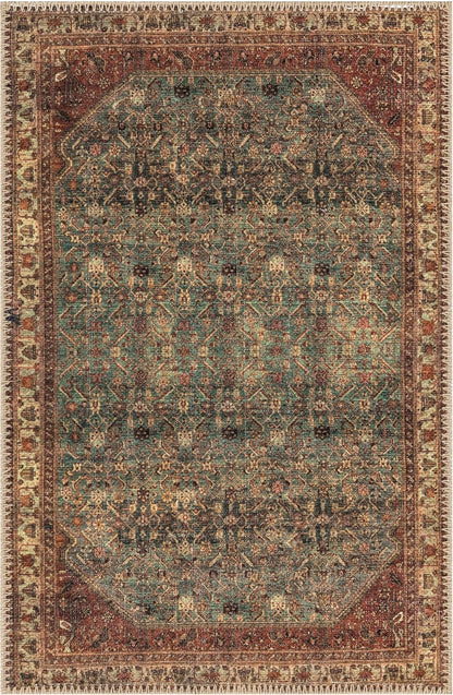 Keen Home Design 2x3 Rug - Machine Washable Entry Rug with Non-Slip Backing, Ideal for Enteryway, Kitchen, Bathroom, Laundry Room - Vintage, Easy Clean, Durable, Low Pile Rug - (2' x 3')