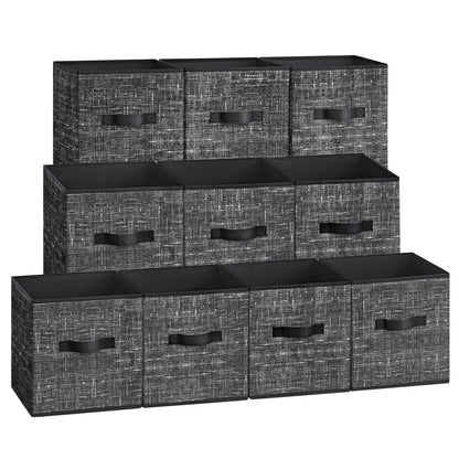 SONGMICS Storage Cubes, Set of 10, 11-Inch Foldable Closet Organizers
