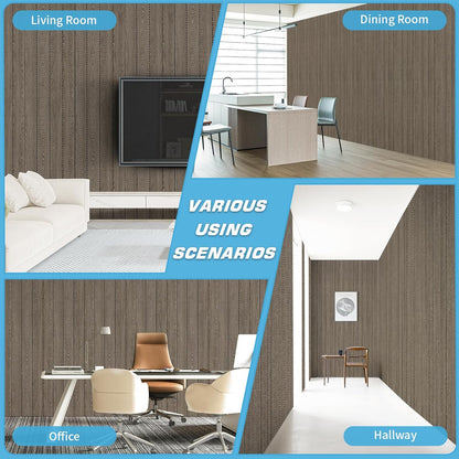 Art3d 4-Pack Glue-On Herringbone Wainscoting Panel for Interior Wall Decor - 104 x 12 Inch Polystyrene Ultralight Slim Slat Wall Panels for Living Room Bedroom, Mahogany