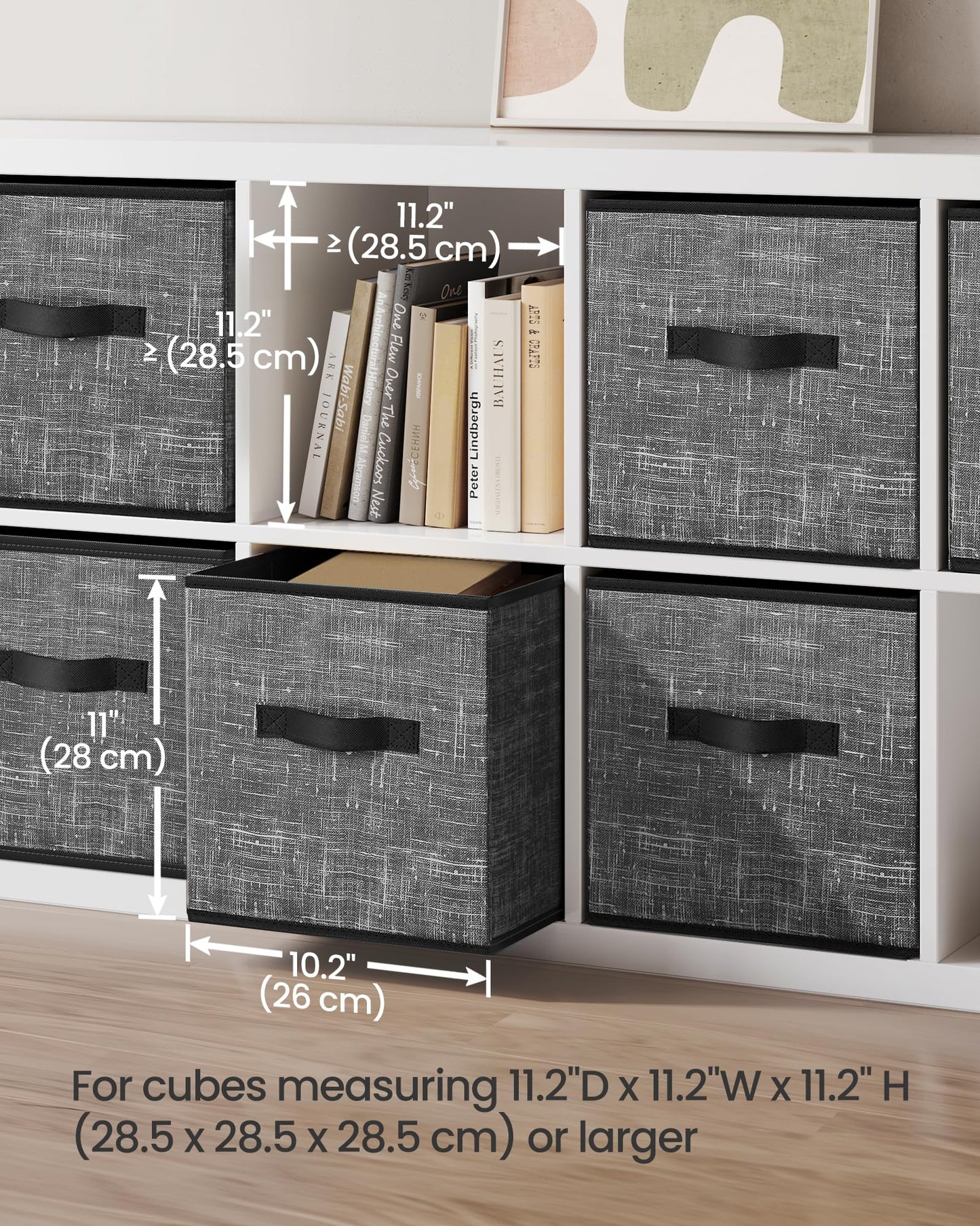 SONGMICS Storage Cubes, Set of 6, 11-Inch Foldable Closet Organizers