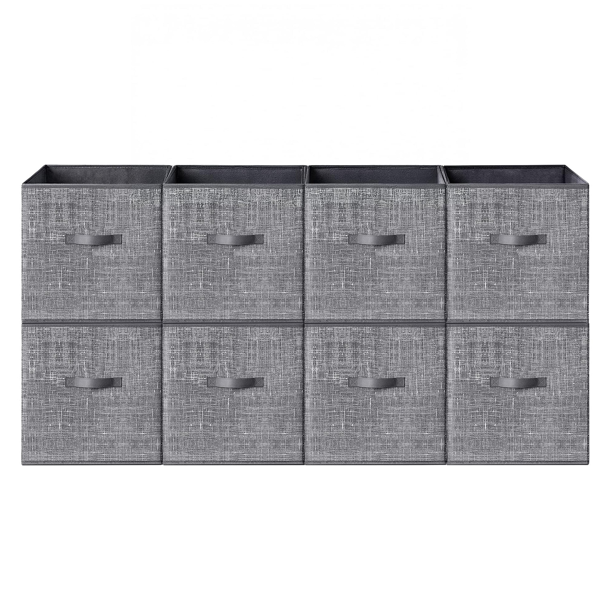SONGMICS HOME Foldable Storage Cubes Set of 8, Fabric Shelf Organizer Bins with Handles, Closet