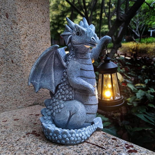 Dragon Solar Outdoor Garden Statue - Dragon Outdoor Figurie Lights - Yard Decorative Outdoor Statue Suitable for Patio, Balcony, Patio Decoration - Specially Customized Gift for Mom