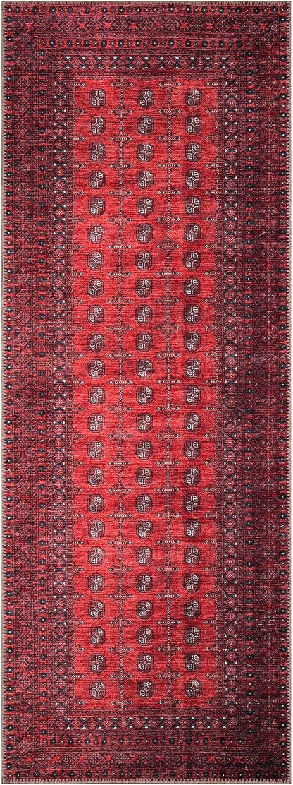 Keen Home Design 2x7 Rug - Machine Washable Runner Rug with Non-Slip Backing, Ideal for Hallway, Entryway, Kitchen, Laundry Room - Vintage, Easy Clean, Durable, Low Pile Rug - (2'6" x 7')