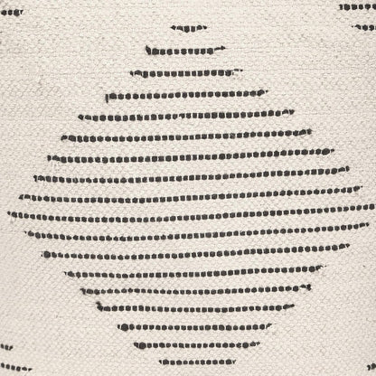 REDEARTH · Tufted Pouf Ottoman with Filler Textured Storage Cube Bean Bag Pouffe Footrest for Living Room, Bedroom, Nursery, Kidsroom; 100% Cotton (17.5"X17.5"X17.5", Loom Story 3 Natural Black)