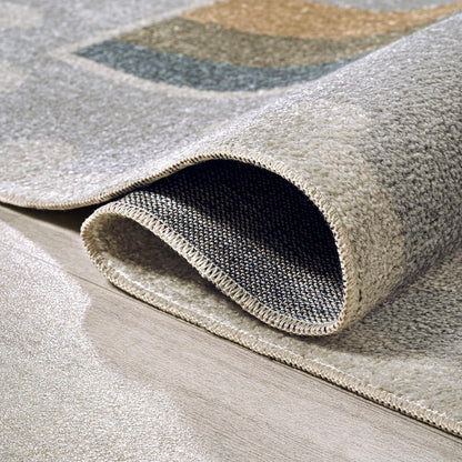JONATHAN Y Machine-Washable Gray/Ivory/Yellow Runner Rug, 2x8, Minha Rainbow Dots, Kids & Novelty, Casual, Classic, Bedroom, Kitchen, Living Room, Easy-Cleaning, Non-Shedding (KDW102A-28)