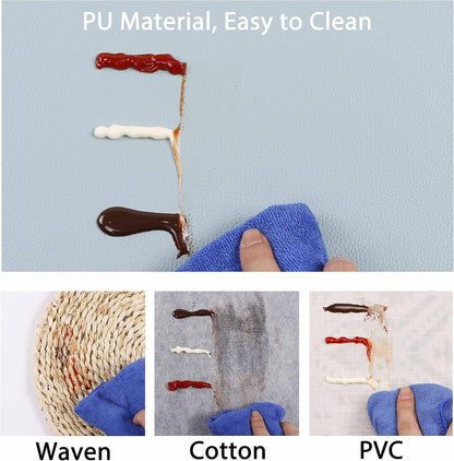 Set of 8 Faux Leather Placemats, PU Table Mats, Waterproof, Stain Resistant, Heat Resistant, Non-Slip Easy to Clean for Kitchen, Dining, Conference Tables