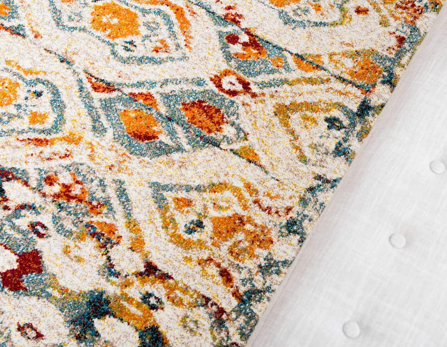 Unique Loom Rosso Collection Vintage, Geometric, Bohemian, Traditional, Distressed, Southwestern Area Rug, 2' 0" x 6' 0", Multi/Ivory