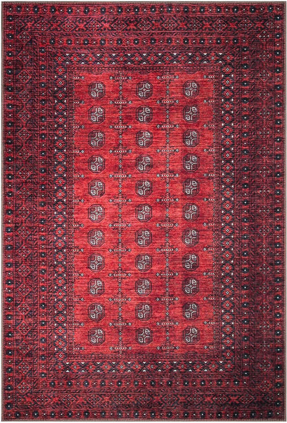 Keen Home Design 5x7 Rug - Machine Washable Area Rug with Non-Slip Backing, Ideal for Living Room, Dining Room, Bedroom - Vintage, Easy Clean, Durable, Low Pile Rug - (5' x 7')