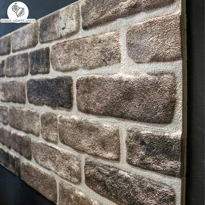 Dundee Deco 3D Wall Panels Faux Brick - Cladding, Grey Black Stone Look Wall Paneling, Styrofoam Facing for Living Room, Kitchen, Bathroom, Balcony, Bedroom, Set of 10, Covers 53 sq ft