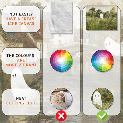 LANCHI95 6 Pcs 8x10 In Halloween Wall Art Prints, Vintage Witch Posters, Cute Ghost Pictures for Bedroom Decor (UNFRAMED)