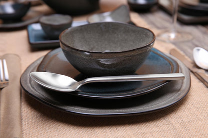 FORTESSA Arezzo 18/10 Stainless Steel Flatware, 5 Piece Place Setting With Knife, Forks and Spoons (Service For 1), Dishwasher Safe, Brushed Gold